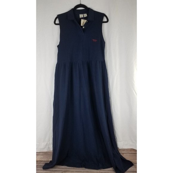Victorias Secret Maxi Dress Women Size S Navy Blue Margaret Street London Collar - Picture 1 of 11